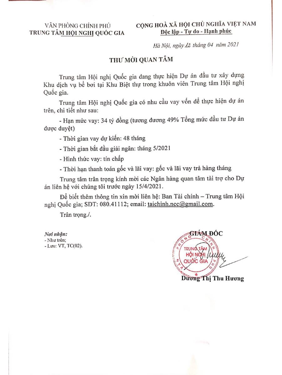 THƯ MỜI QUAN TÂM