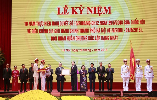 Hà Nội kỷ niệm 10 năm mở rộng địa giới hành chính, đón nhận Huân chương Độc lập hạng nhất
